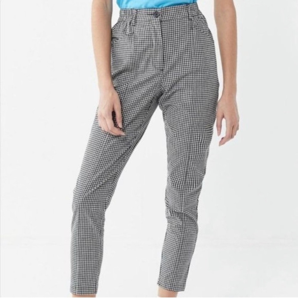 Urban Outfitters Women’s XS Cece High Rise Mom Pants Black Gingham Checkered NWT